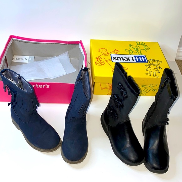 2 Pair Bundle - Dahlia Black Boots Kid’s Smart Fit Sz 9.5 / Navy Blue Boots Sz10 - Picture 9 of 9